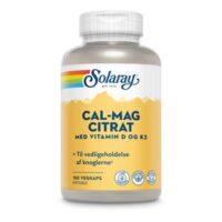 Solaray Cal-Mag Citrat med vitamin D og K2 - 150 kaps.