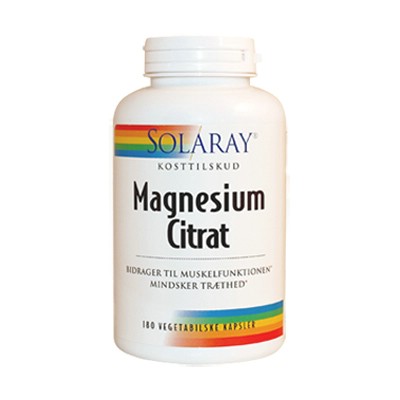 Solaray Magnesium Citrat 180 kapsler